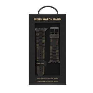 American Exchange Mens Rubber Watch Strap Compatible w/ 42mm 44mm Apple Watch, B
